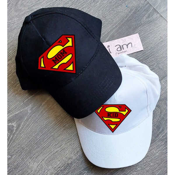 Kαπέλα SUPERMOM-SUPERKID Σετ