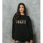 FW24-Σετ Γυναικείο (2 τεμαχίων) Κολάν Gold Leaves & Φούτερ Gold Glitter VOGUE