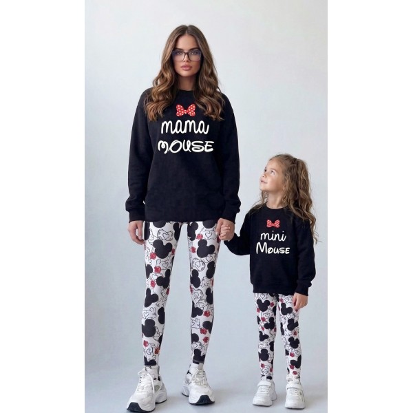 FW26-set (4 τεμαχίων) Γυναικείο & Παιδικό Κολάν Minnie & Φούτερ  Mama-Mini Mouse
