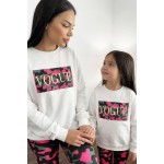 FW21-set (4 τεμαχίων) Γυναικείο & Παιδικό Κολάν Pink Army Vogue & Φούτερ Pink Army VOGUE 