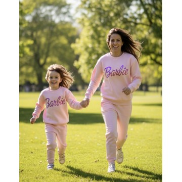 FW21-set (4 τεμαχίων) Γυναικείο & Παιδικό Φόρμα Ροζ Barbie Metallic