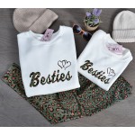 FW23-set (4 τεμαχίων) Γυναικείο & Παιδικό Κολάν Green Leopard & Φούτερ Besties