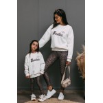 FW23-set (4 τεμαχίων) Γυναικείο & Παιδικό Κολάν Green Leopard & Φούτερ Besties