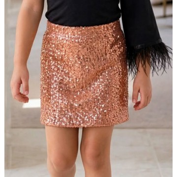 FW25-Παιδική Φούστα Skirt Παγέτα Σομόν