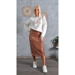 FW25-set (2 τεμαχίων) Γυναικεία  Φούστα Παγέτα Σομόν & Φούτερ Besties Γκλίτερ