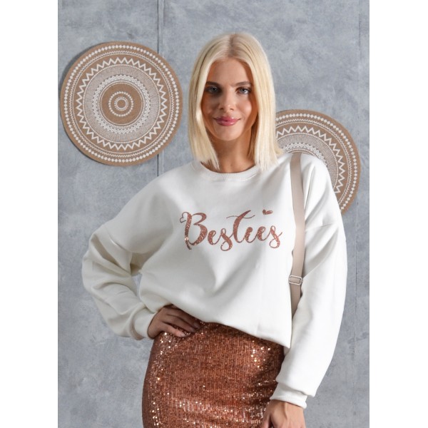 FW25 Φούτερ Γυναικείο Besties Glitter