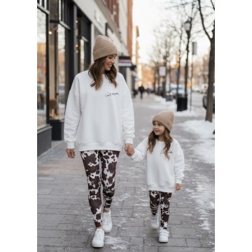 FW26-set (4 τεμαχίων) Γυναικείο & Παιδικό Κολάν Cow & Φούτερ  The Cool Mom-Kid