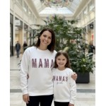 FW26-set (2 τεμαχίων)  Φούτερ Μπλούζες Γυναικείο & Παιδικό MAMA-MAMAS-Girl Leopard Pink