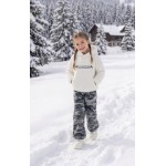 FW27-set (2 τεμαχίων)  Παιδικό Παντελόνι Φλις Army Ασπρόμαυρο & Μπλούζα Καπιτονέ Κουκούλα