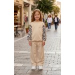 FW27-set (2 τεμαχίων)  Παιδικό Φόρμα Μπεζ Μανίκι Zebra
