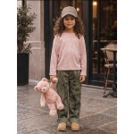 FW27-set (2 τεμαχίων)  Παιδικό Παντελόνι Φούτερ Army Χακί &  Μπλούζα Πλεκτή Νυχτερίδα