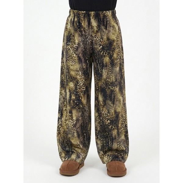 FW27 Παιδικό  Παντελόνι Βελουτέ Print Lime Animal