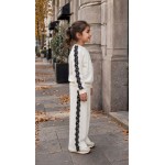 FW27-set (2 τεμαχίων)  Παιδικό Φόρμα Scuba Εκρού Δαντέλα