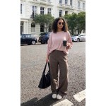 FW27-set (2 τεμαχίων) Γυναικείο  Παντελόνι Πλεκτό Ψαροκόκκαλο & Μπλούζα Πλεκτή Νυχτερίδα