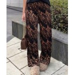FW27 Γυναικείο Παντελόνι Βελουτέ Print Leopard Skin