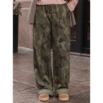 FW27 Γυναικείο Παντελόνι Φούτερ Army Χακί 
