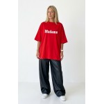 FW27-set (2 τεμαχίων) Γυναικείο  Παντελόνι Δερματίνη & Μπλούζα Boxy Madame