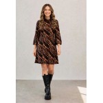 FW27-021 (1 τεμάχιο) Φόρεμα Leopard Γυναικείο με Μανίκι Καμπάνα 
