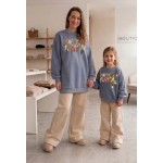 FW27-set (2 τεμαχίων) Γυναικείο  Φόρμα  Print Happy Day