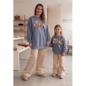 FW27-set (4 τεμαχίων) Γυναικείο & Παιδικό Φόρμα  Happy Day