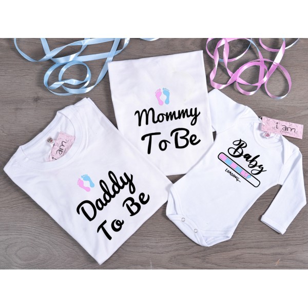 Σετ (3 τεμάχια) Daddy To Be  -Mommy To Be- Baby Loading