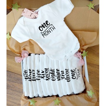 Κουτί Σετ 12 Φορμάκια Μήνες One..Two..NEW BABY BOX
