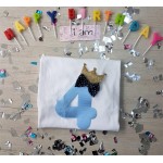Birthday Μπλούζα Νούμερο Κορώνα Χρυσή Αγόρι