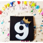Birthday Μπλούζα Νούμερο Κορώνα Χρυσή Αγόρι