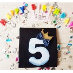 Birthday Μπλούζα Νούμερο Κορώνα Χρυσή Αγόρι