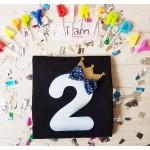 Birthday Μπλούζα Νούμερο Κορώνα Χρυσή Αγόρι