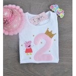 Μπλούζα Birthday PEPA & Ροζ Νούμερο 