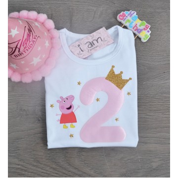 Μπλούζα Birthday PEPA & Ροζ Νούμερο 
