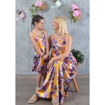 Φόρεμα Γυναικείο  Σατέν Orange Floral
