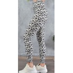 SS25-030 Κολάν Γυναικείο Λύκρα Print Green White Leopard