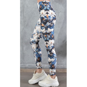 SS25-030 Κολάν Γυναικείο Λύκρα Print Green Blue Floral