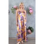 Φόρεμα Γυναικείο  Σατέν Orange Floral