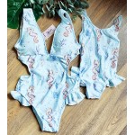 Μαγιό Ολόσωμο Παιδικό  Light Blue Seahorses Βολάν
