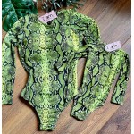 Ολόσωμο Μακρυμάνικο Μαγιό Παιδικο  Lime Snake