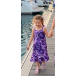 Φόρεμα Παιδικό  Λιλά  Floral με Βολάν