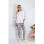 SS26-030 Κολάν Γυναικείο Λύκρα Print Μπεζ Leopard