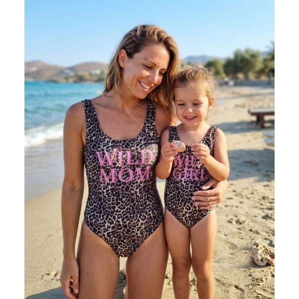 Μαγιό Σετ Baywatch Leopard Wild Mom Wild Girl (2 τεμάχια: γυναικείο+παιδικό)