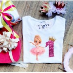 Σετ (2 τεμαχίων) Μπλούζα  Παιδική Baby Μπαλαρίνα & Τουτού  Φιόγκο Σατέν Ποδόγυρο