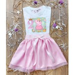 Birthday Σετ 2 τεμαχίων Μπλούζα Peppa flowers-Αριθμό Ηλικίας & Τούτου 