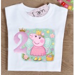 Birthday Σετ 2 τεμαχίων Μπλούζα Peppa flowers-Αριθμό Ηλικίας & Τούτου 