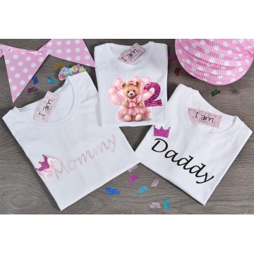 Birthday Family Set (Σετ 3 τεμαχίων) Αρκουδάκι Μπαλόνια Κορίτσι