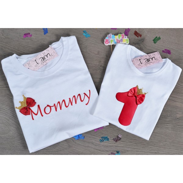 Birthday Mommy Set (Σετ 2 τεμαχίων)  Κόκκινο Νούμερο & Κόκκινο Mommy