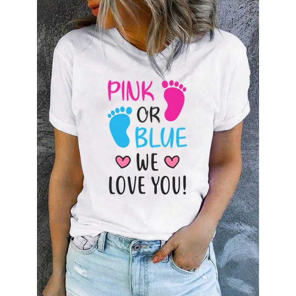  Gender Reveal Party Μπλούζα Pink or Blue We Love You