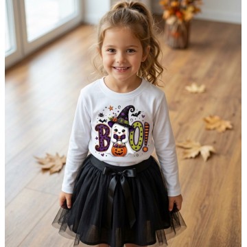 Σετ (2 τεμαχίων) Μπλούζα & Τούτου Φούστα Halloween Boo