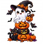 Σετ (2 τεμαχίων) Μπλούζα & Τούτου Φούστα Halloween Κολοκύθες